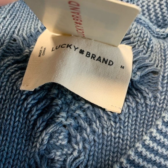 Lucky Brand Women’s Blue Cotton Long Sleeve Sweater NWT Size Medium - Picture 7 of 11